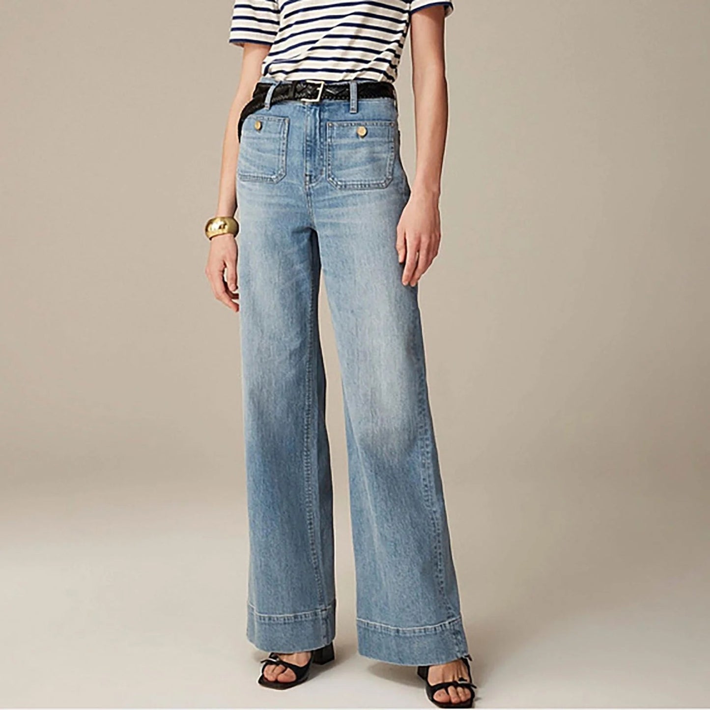 Eleni Sculpting Sailor Wide Leg Jeans